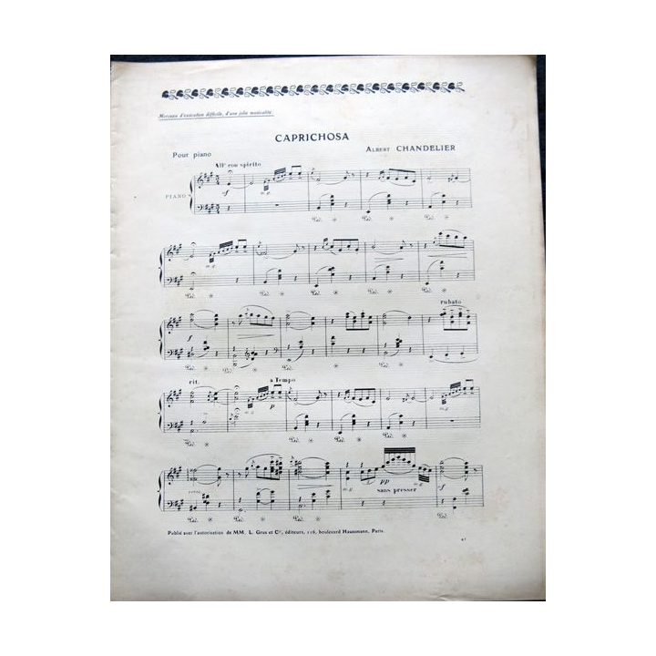 Album Musica sommaire N° 41 de février 1906 aux Editions Pierre Lafitte & Cie Editeurs