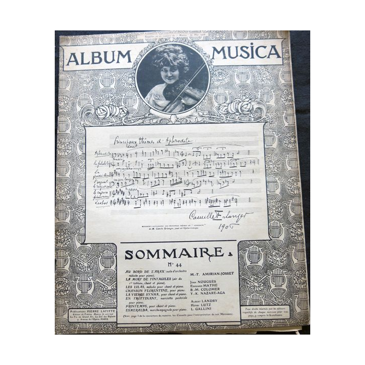 Album Musica sommaire N° 44 de mai 1906 aux Editions Pierre Lafitte & Cie Editeurs