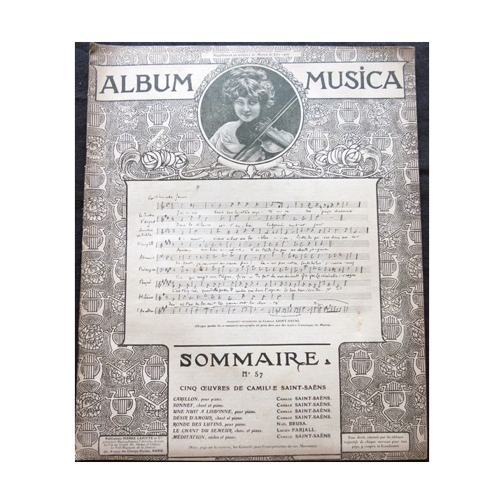 Album Musica sommaire N° 57 de juin 1907 aux Editions Pierre Lafitte & Cie Editeurs