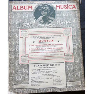 Album Musica sommaire N° 86 de décembre 1909 aux Editions Pierre Lafitte & Cie Editeurs