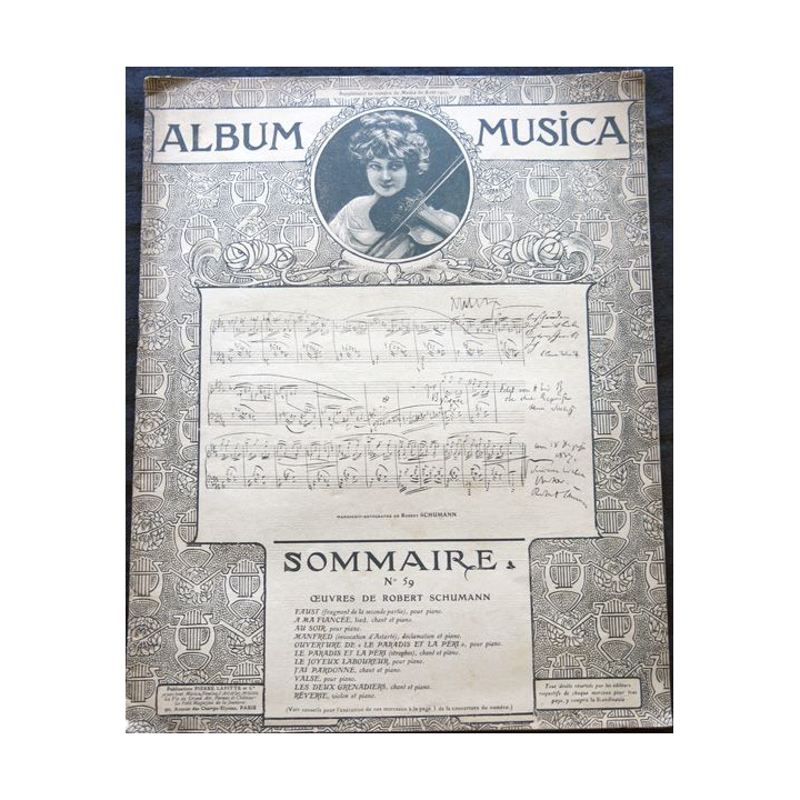 Album Musica sommaire N° 59 de août 1907 aux Editions Pierre Lafitte & Cie Editeurs