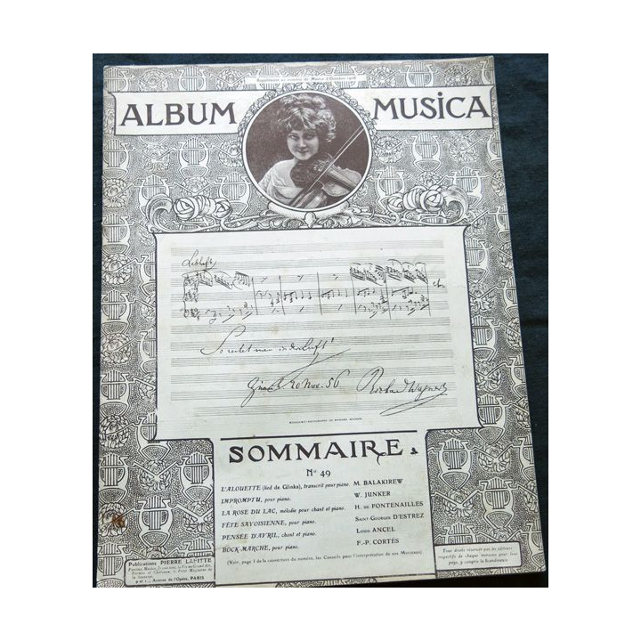 Album Musica sommaire N° 49 de octobre 1906 aux Editions Pierre Lafitte & Cie Editeurs