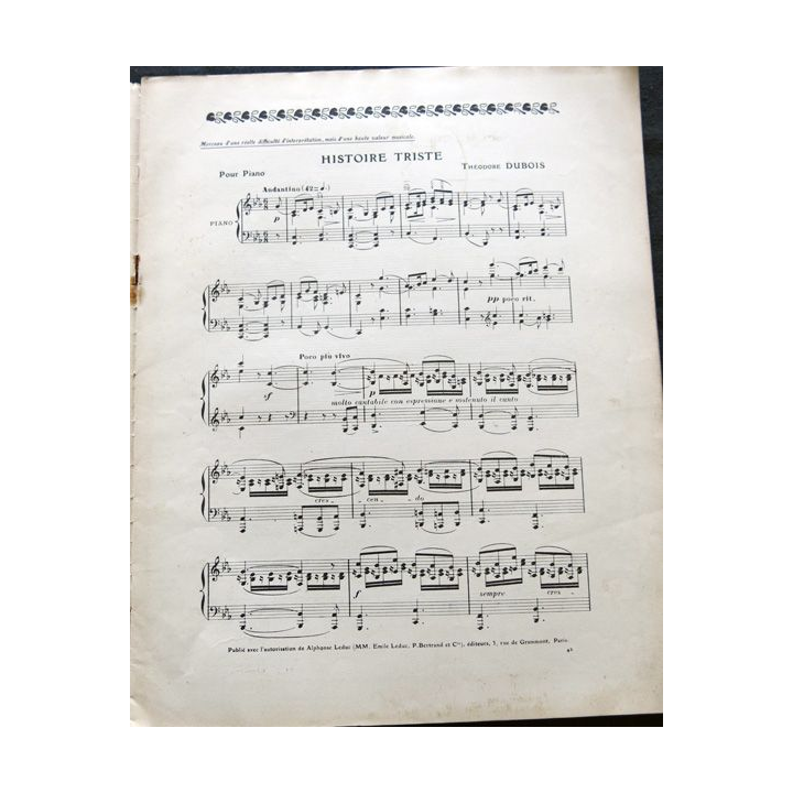 Album Musica sommaire N° 42 de mars 1906 aux Editions Pierre Lafitte & Cie Editeurs