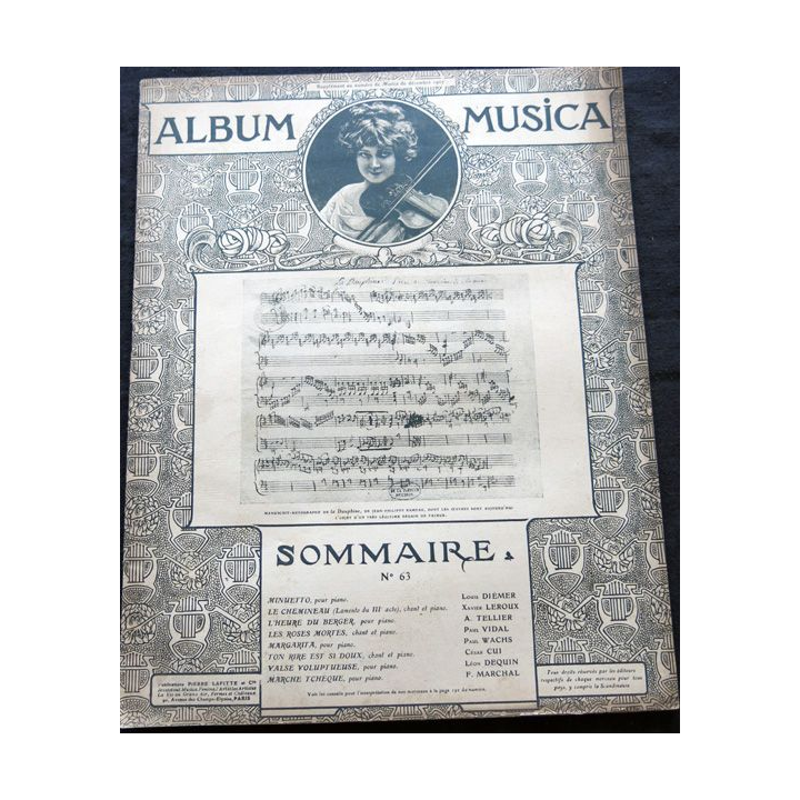 Album Musica sommaire N° 63 de décembre 1907 aux Editions Pierre Lafitte & Cie Editeurs