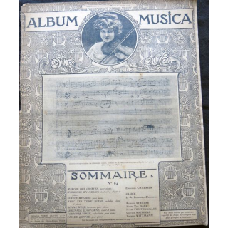 Album Musica sommaire N° 64 de janvier 1908 aux Editions Pierre Lafitte & Cie Editeurs