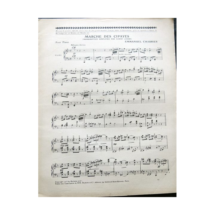 Album Musica sommaire N° 64 de janvier 1908 aux Editions Pierre Lafitte & Cie Editeurs