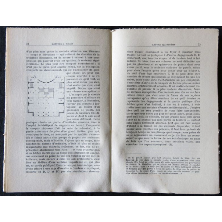 Lettres à Nicias entretiens familiers sur l'enseignement de l'Architecture de Georges Gromort Editions Vincent. Fréal & Cie
