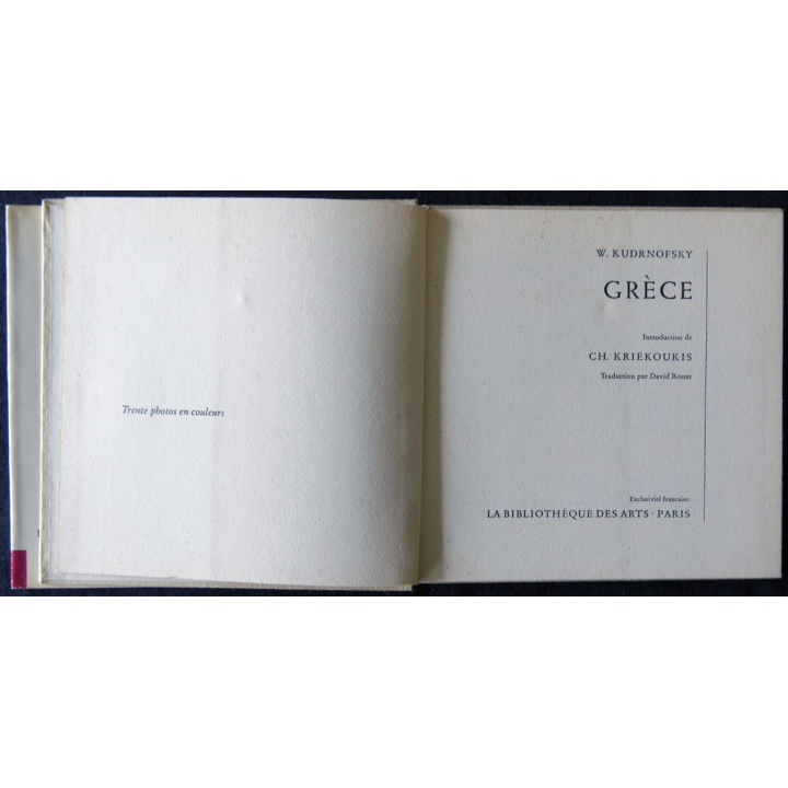 Collection Panrama : Grèce - 30 photos en couleurs de W. Kudrnofsky aux Editions La Bibliothèque des Arts Paris