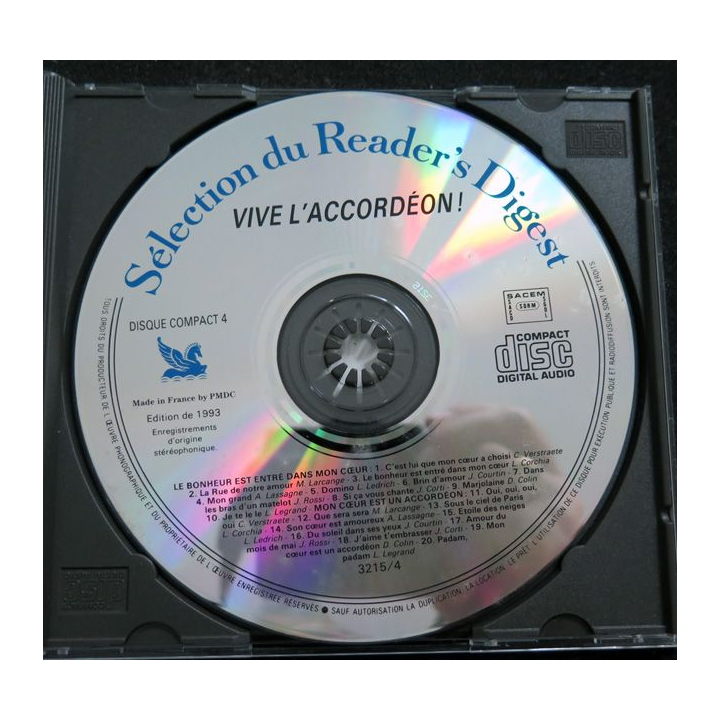 DISQUE CD : Vive l'Accordéon disque compact 4 Le Bonheur est entré dans mon coeur