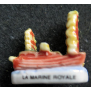 Fève Jonque la marine royale en céramique (1 voile cassée)