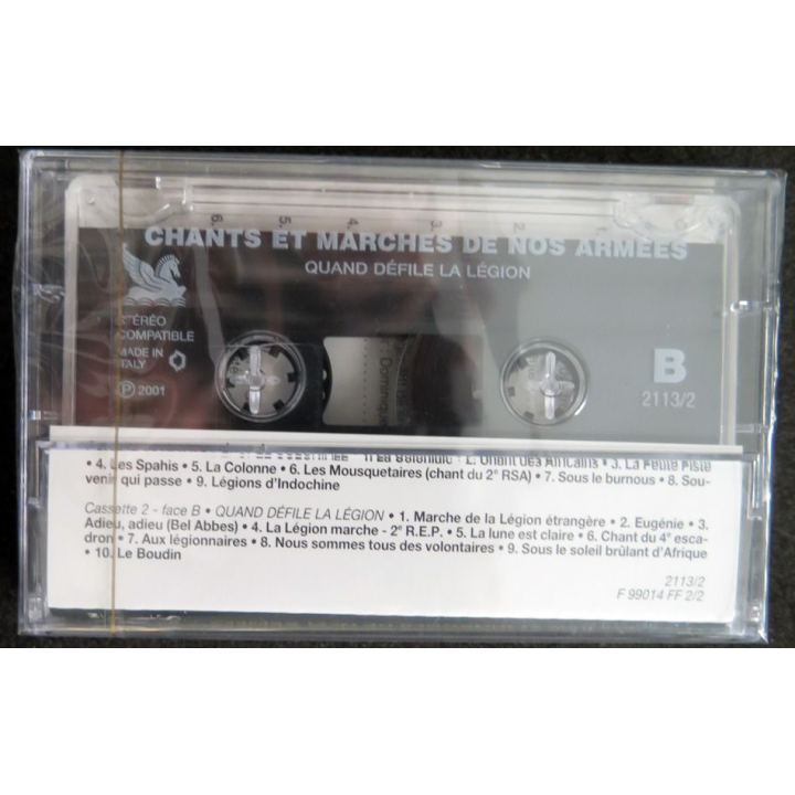 K7 Audio  : K7 neuve emballée de Chants et marches de nos armées Grand défilé La légion