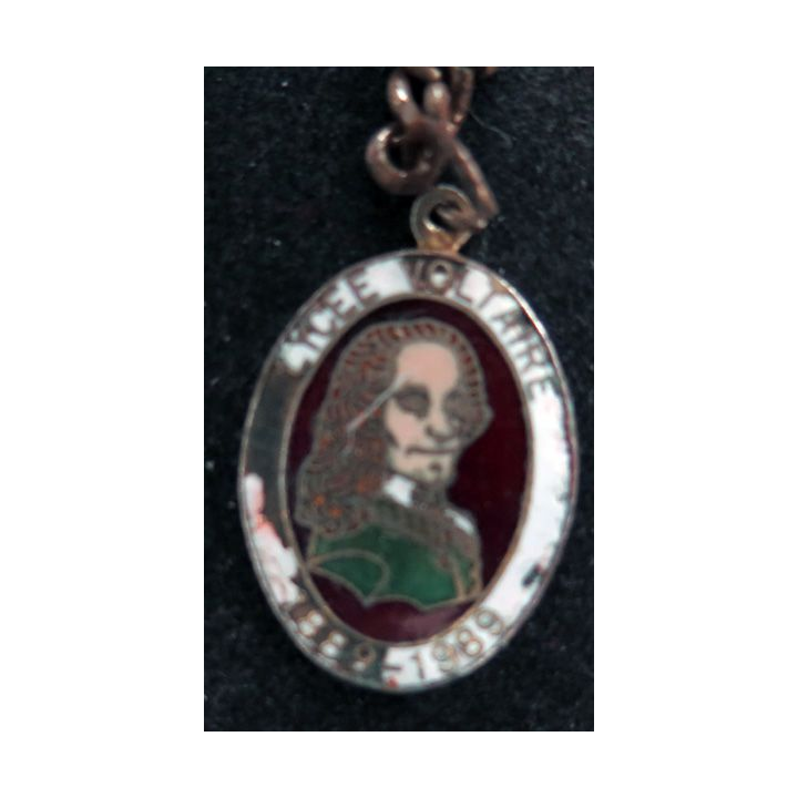 Porte clefs sans boucle du lycée Voltaire 1889 - 1989 (éclats d'émail)