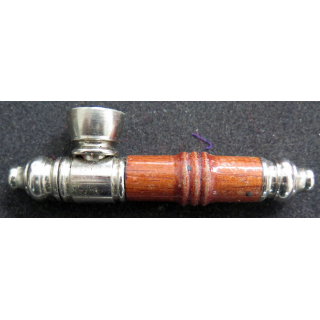 Pipe à canabis en bois et métal 9,5 cm