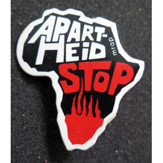 Badge plastique Apartheid Stop hauteur 4,5 cm