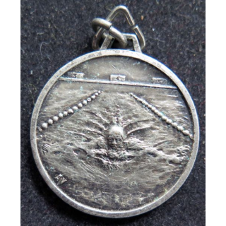 Médaille de natation argentée diamètre 2,8 cm