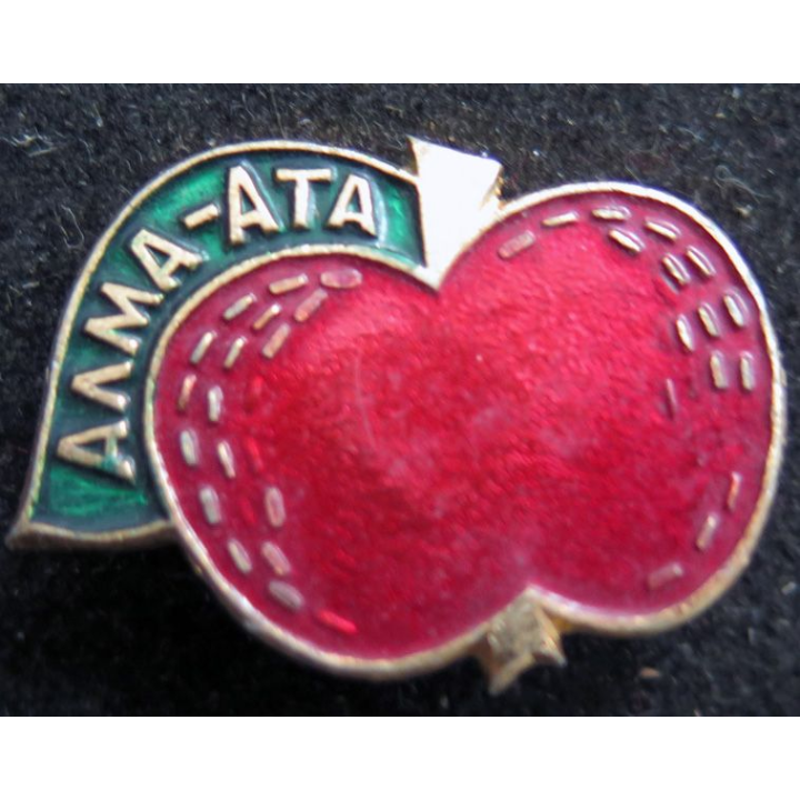 KAZAKSTAN : insigne de la Ville Alma Ata qui signifie Père des Pommes 
