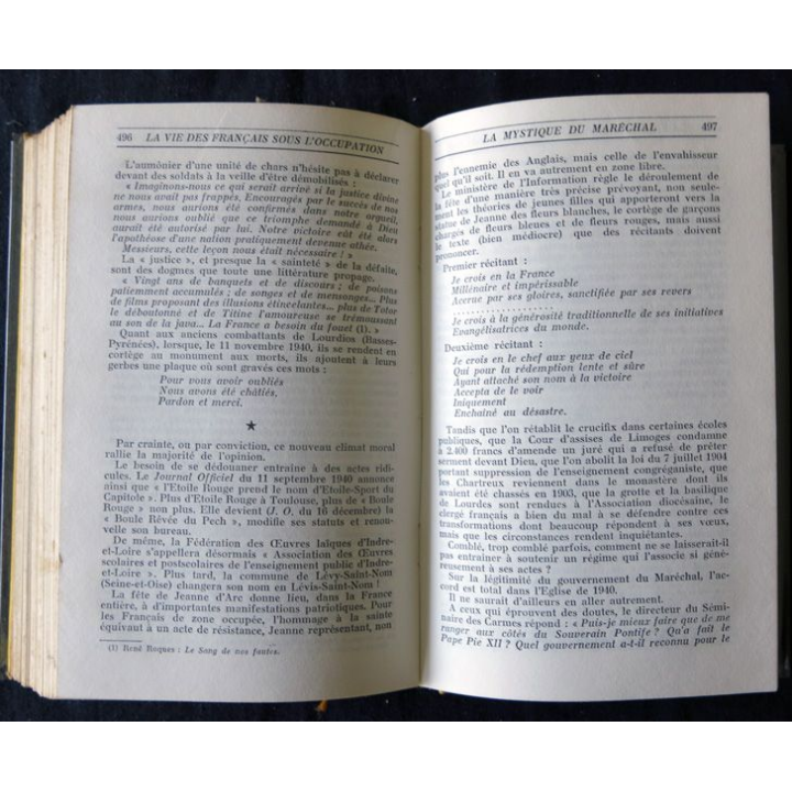 La vie des français sous l'occupation de Henri Amouroux Librairie Arthème Fayard