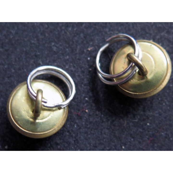 Paire de boutons de manchette en métal doré de la Marine