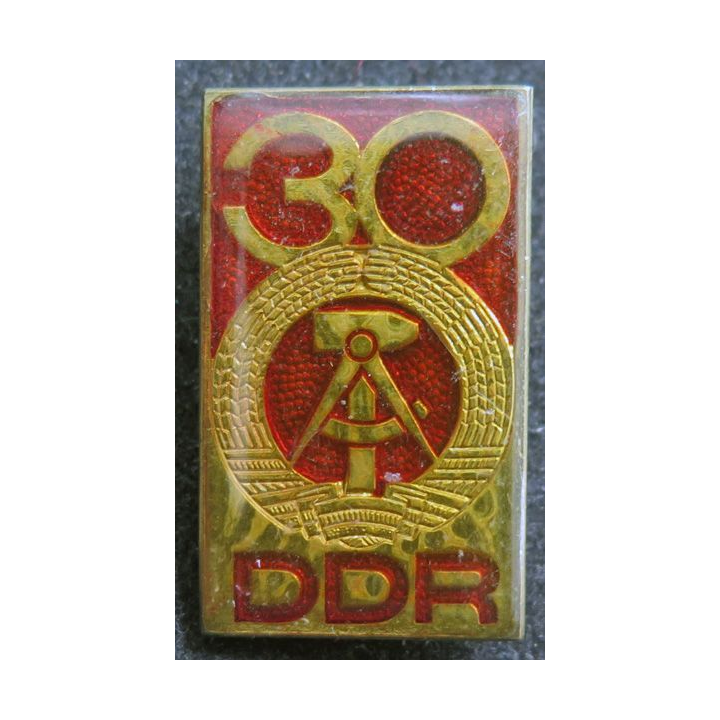 DDR : insigne métallique du 30° anniversaire de la DDR