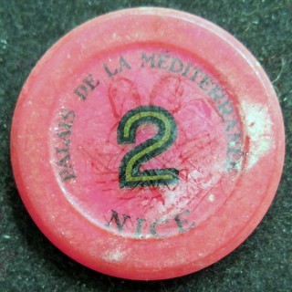 Jeton de casino du palais de la Méditerranée Nice 2 