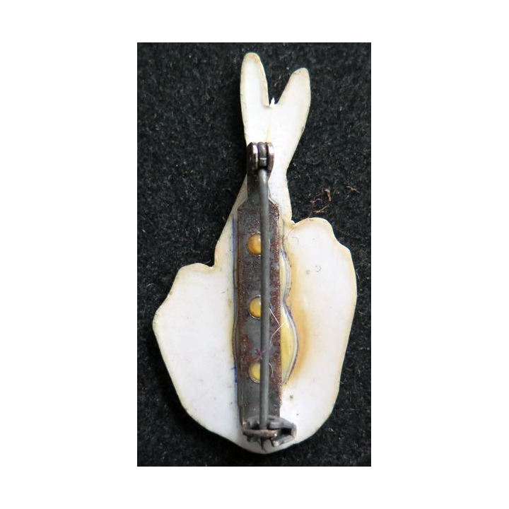 Badge plastique J'Aime qui je veux hauteur 4,6 cm