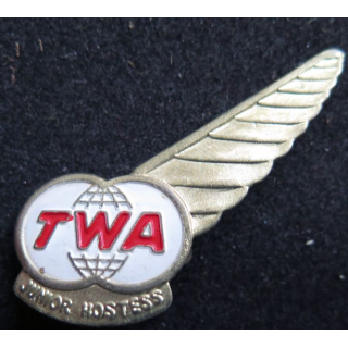 Brevet de Junior Hostess TWA en plastique 