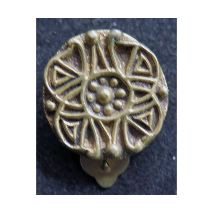 Boucle d'Oreille en laiton épais doré de diamètre 2,2 cm