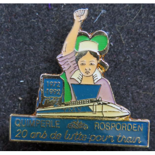 Pin's Quimperlé Rosporden 20 ans de lutte pour le Train 