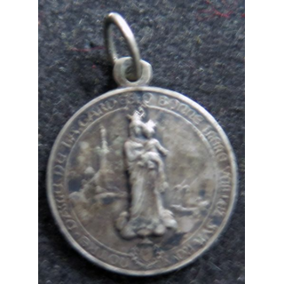 médaille argentée de Notre Dame de la Garde et du Sacré Coeur 2 cm