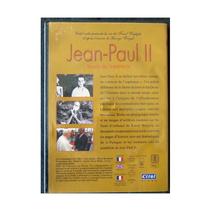DVD : Jean-Paul II témoin de l'espérance Edition Le Figaro