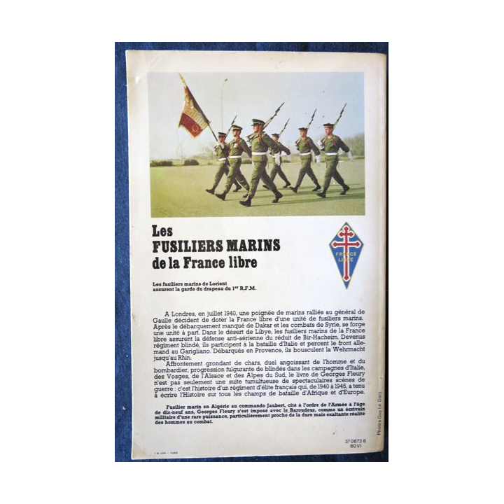 Les fusiliers marins de la France Libre de Georges Fleury aux Editions Grasset