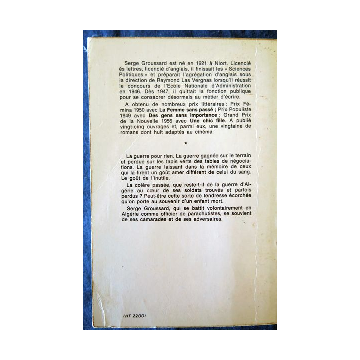 La guerre oubliée de Serge Groussard aux Editions Plon