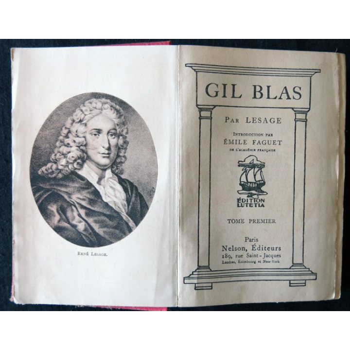 Gil Blas Tome premier par René Lesage aux Editions Lutétia Nelson Editeurs