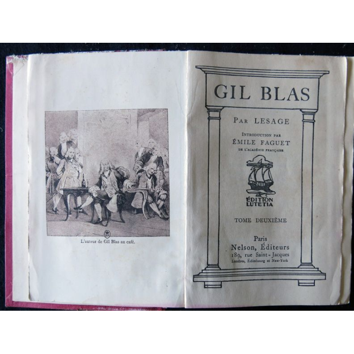 Gil Blas Tome deuxième par René Lesage aux Editions Lutétia Nelson Editeurs
