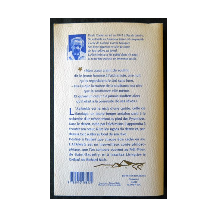 L'alchimiste (grand prix littéraire 1995 de Paulo Coelho aux Editions Anne Carrière