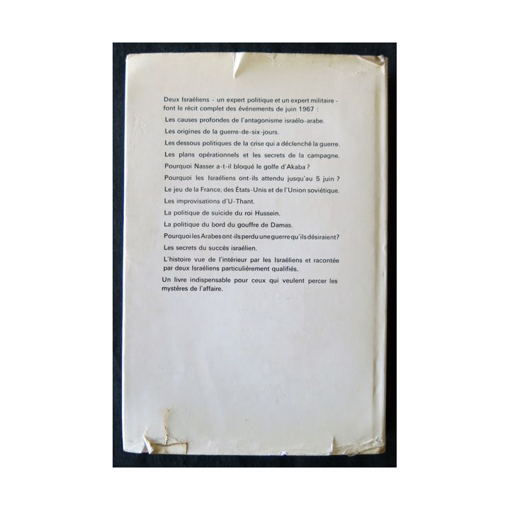 La guerre israélo-arabe 5-10 juin 1967 de Eliahu Ben Elissar & Zeev Schiff aux Editions Julliard