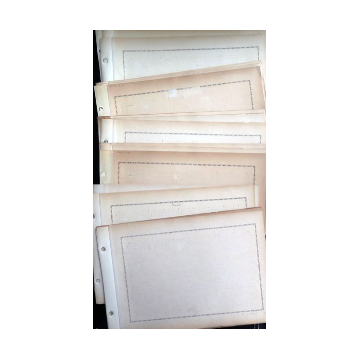 Plus de 50 feuilles dont 35 neuves 21 x 30 cm de vieux classeurs de timbres poste