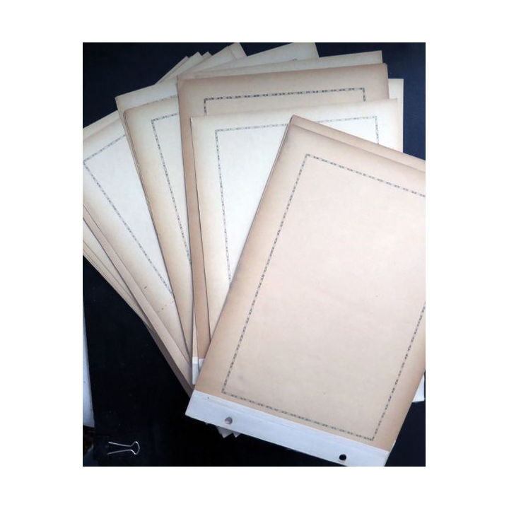 Plus de 50 feuilles dont 35 neuves 21 x 30 cm de vieux classeurs de timbres poste
