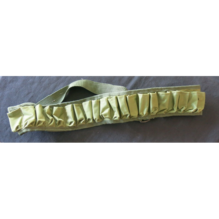 Cartouchière nylon kaki 20 emplacements pour cartouche calibre 12 ou 16