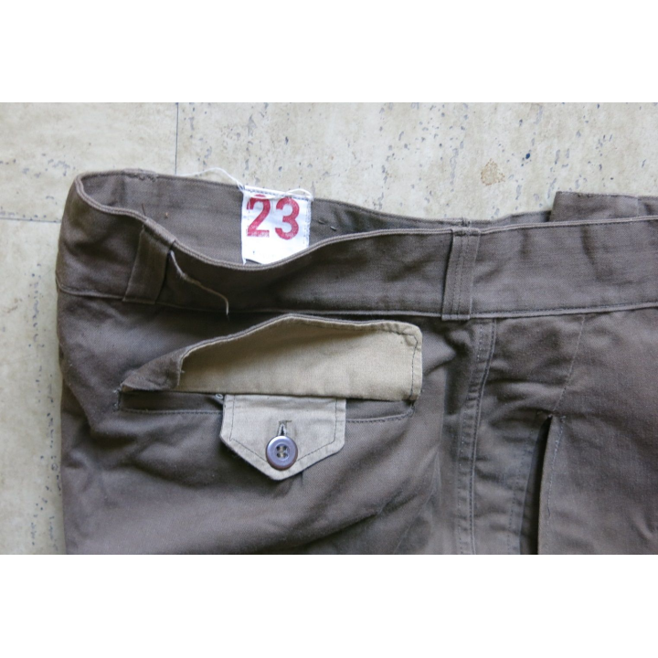 Pantalon de treillis Modèle 47 moutarde étiquette taille 23 TBE