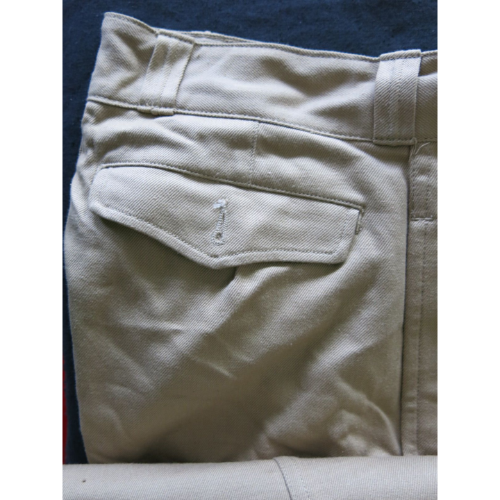 Pantalon toile épaisse beige après guerre Ets La Liniere de Cholet T 41 neuf