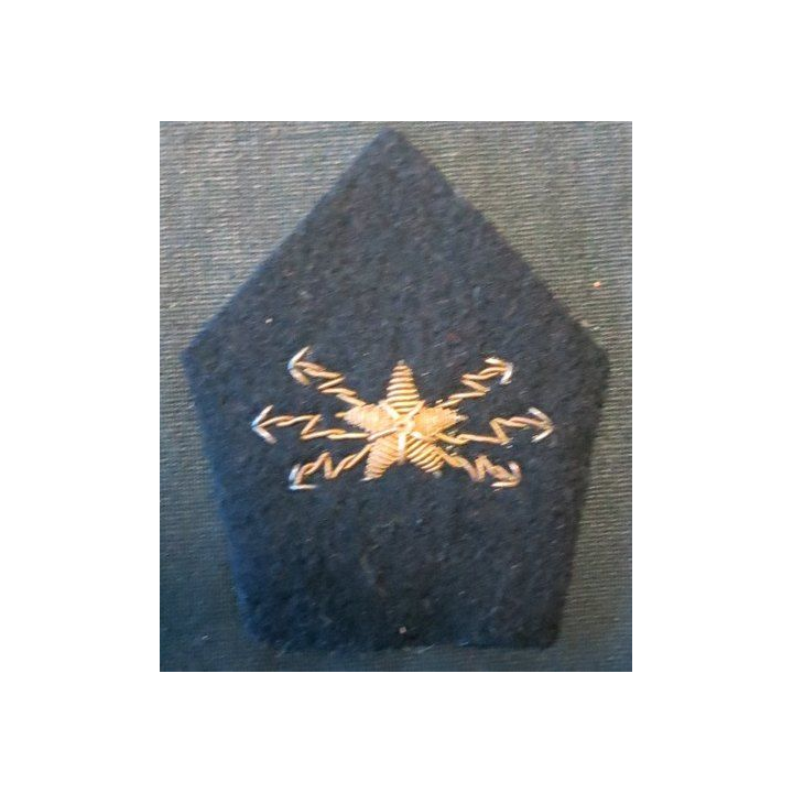PATTE DE COL : Ecusson officier du corps des télégraphistes coloniaux en cannetille