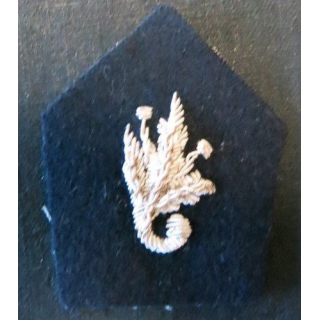 PATTE DE COL : écusson d'officier d'Intendance en cannetille argent