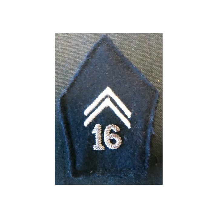 PATTE DE COL : officier du 16° régiment de dragons chiffre en cannetille