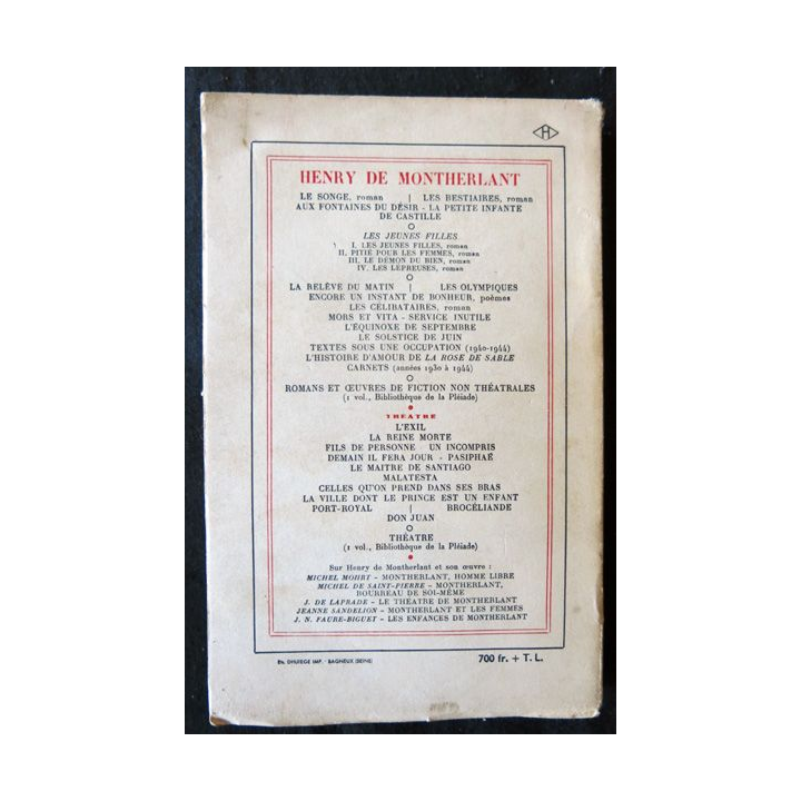 Port-Royal de Victor de Henry de Montherlant aux éditions Gallimard 1959