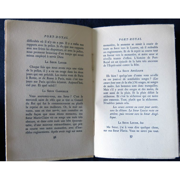 Port-Royal de Victor de Henry de Montherlant aux éditions Gallimard 1959