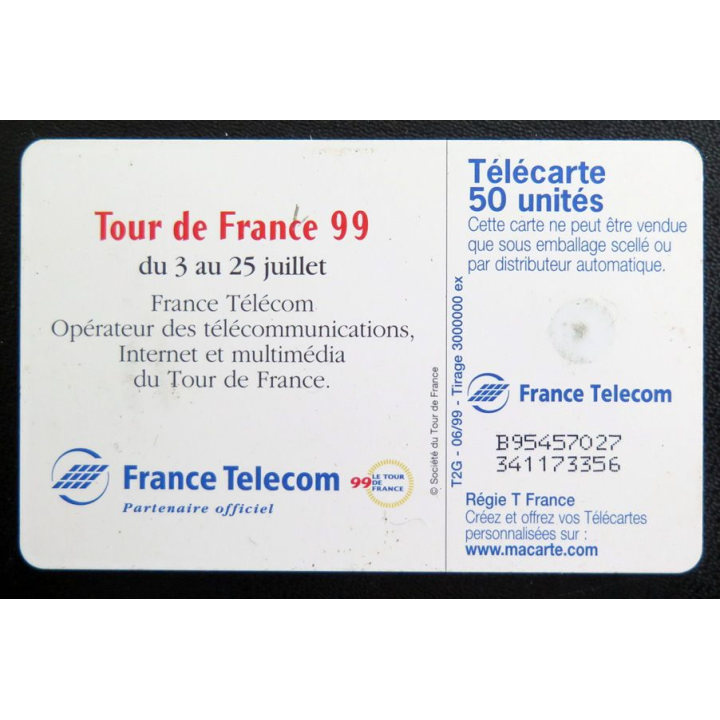 Carte téléphonique télécarte 50 Le Tour de France 1999