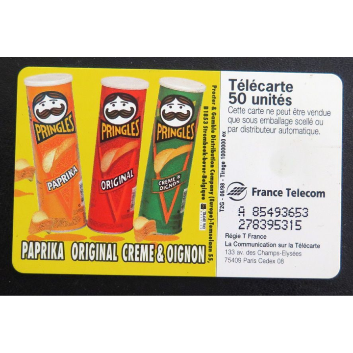 Carte téléphonique télécarte 50 Pringles