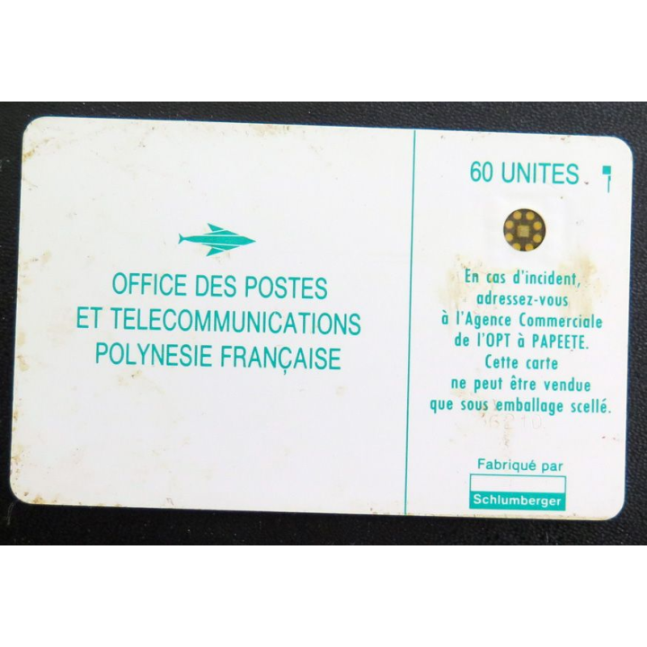 Carte téléphonique télécarte 60 Unités Polynésie Française Postes et Télécom