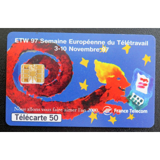 Carte téléphonique télécarte 50 A semaine européenne de télétravail 